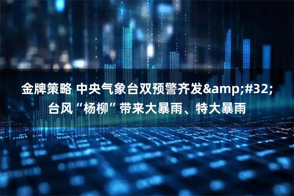 金牌策略 中央气象台双预警齐发 台风“杨柳”带来大暴雨、特大暴雨