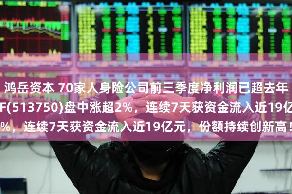 鸿岳资本 70家人身险公司前三季度净利润已超去年全年，港股通非银ETF(513750)盘中涨超2%，连续7天获资金流入近19亿元，份额持续创新高！